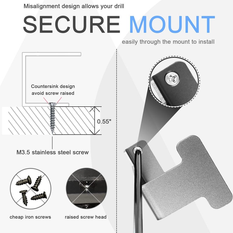 IFCASE Metal Under Desk Shelf Mount Holder for Laptop, Xbox Series S, Xbox One S/X, PS4 Slim/Pro, Desktop Mini PC, Wireless Amplifier, CalDigit TS4 (Silver) - Image 3